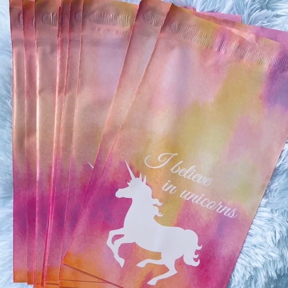 20 6x9 Pink Unicorn Poly Mailers shipping bags 4/$20 - Picture 7 of 13